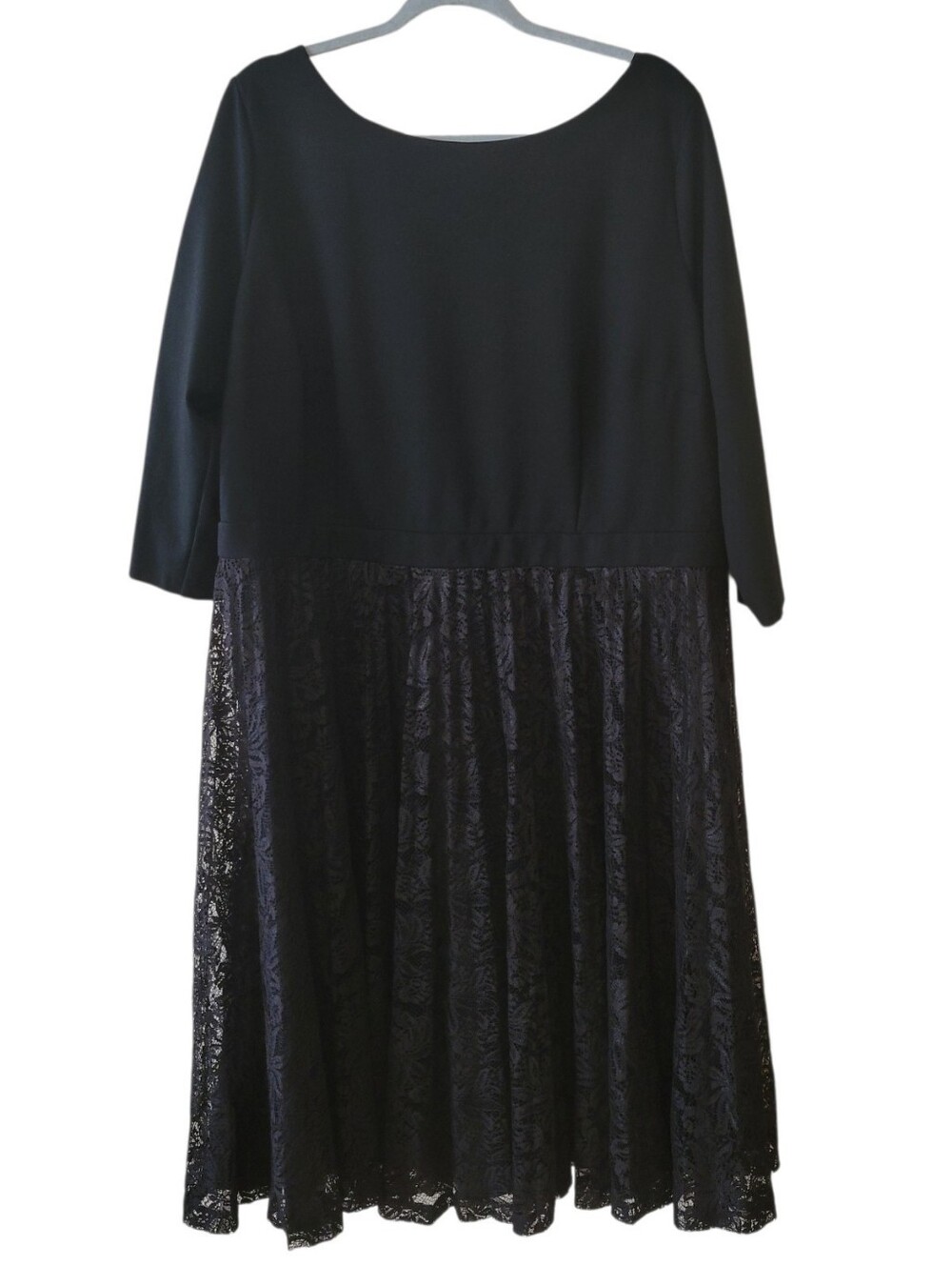 Talbots Black Lace Skirt Fit & Flare Cocktail Dress Size 18W